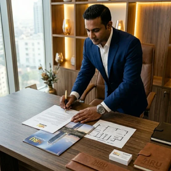 contract signing at hru properties