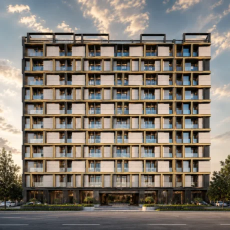 Oasis Grand 14 residential tower overview showing full building facade in Lahore